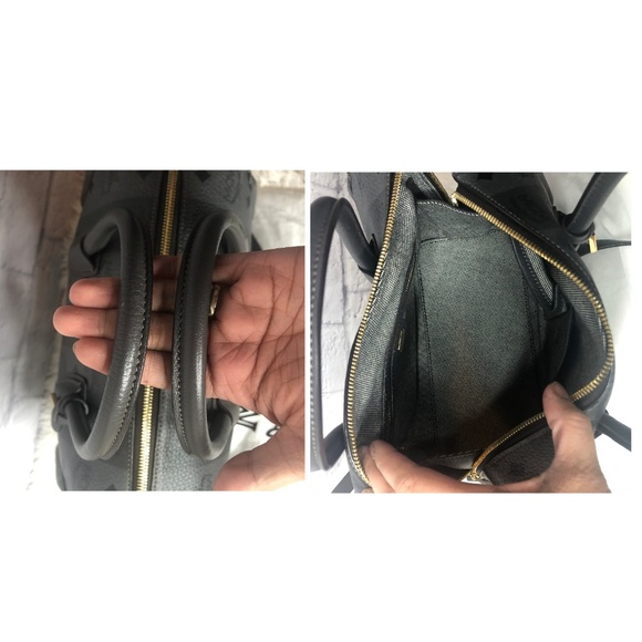 MCM Striped Visetos Medium Boston Bag, Gray - Picture 7 of 8